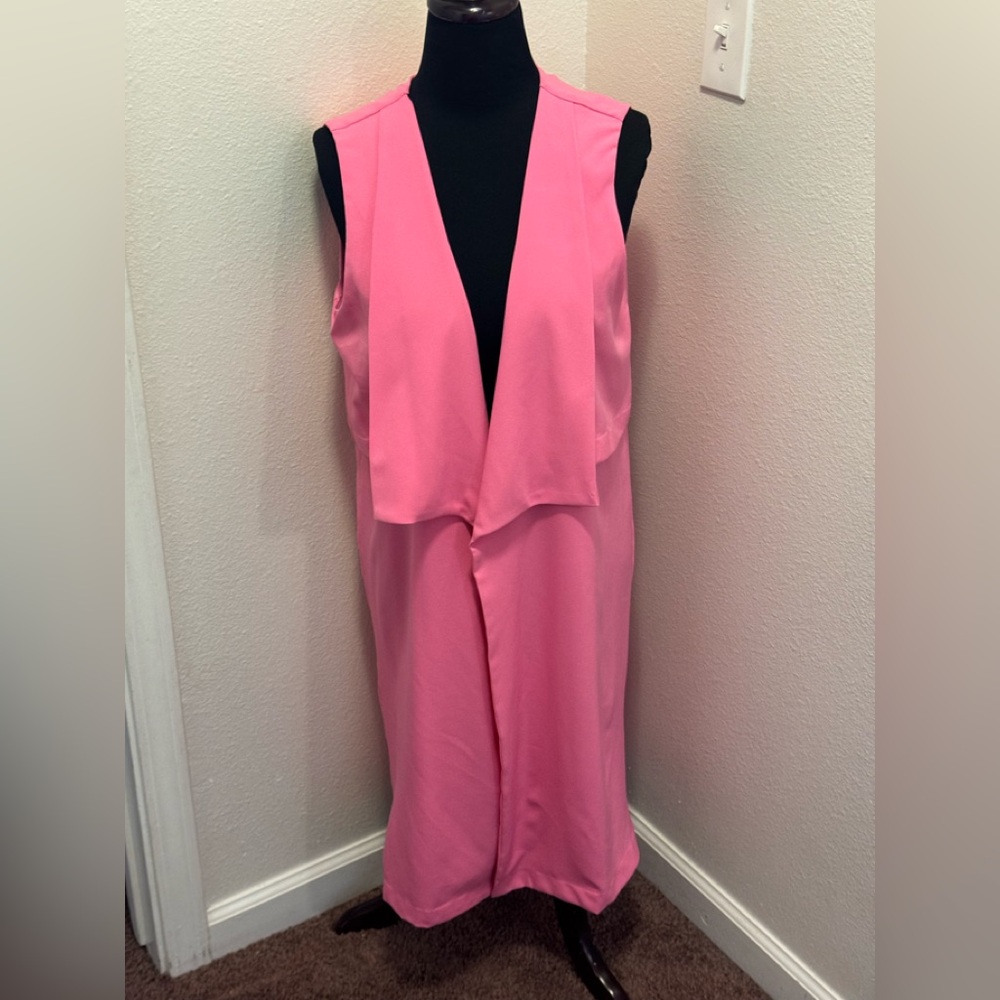 2 FOR $25  Barbie Pink Long Blazer Vest Size M L